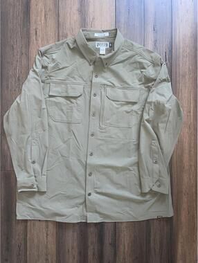 Duluth Trading Flexpedition Shirt 2XLT Green Relaxed Untucked